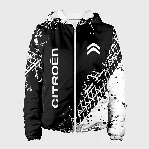 Женская куртка Ситроен: следы от шин / 3D-Белый – фото 1