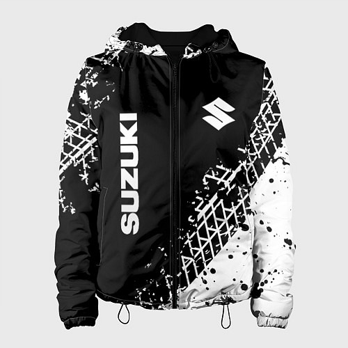 Женская куртка Сузуки: следы от шин / 3D-Черный – фото 1