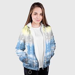 Куртка с капюшоном женская Color stripes: tie-dye, цвет: 3D-белый — фото 2