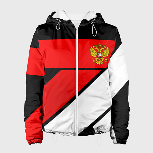 Женская куртка Россия герб спорт текстура / 3D-Белый – фото 1
