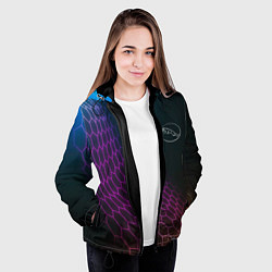 Куртка с капюшоном женская Jaguar neon hexagon, цвет: 3D-черный — фото 2