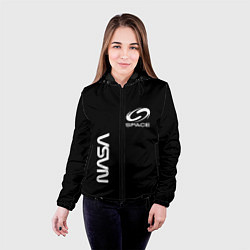 Куртка с капюшоном женская Nasa space logo white, цвет: 3D-черный — фото 2