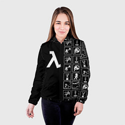 Куртка с капюшоном женская Half life pattern game, цвет: 3D-черный — фото 2