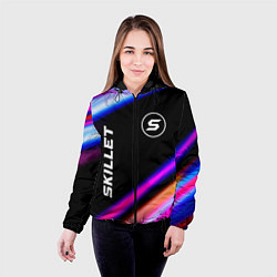 Куртка с капюшоном женская Skillet neon rock lights, цвет: 3D-черный — фото 2