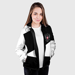 Куртка с капюшоном женская Герб РФ геометрия текстура, цвет: 3D-черный — фото 2