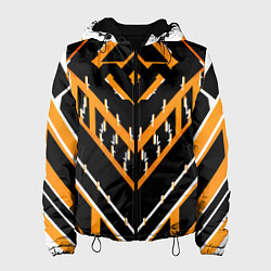 Женская куртка Жёлто-белые линии на чёрном фоне