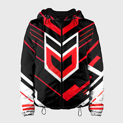 Женская куртка Полосы и красно-белый шестиугольник