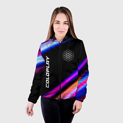 Куртка с капюшоном женская Coldplay neon rock lights, цвет: 3D-черный — фото 2