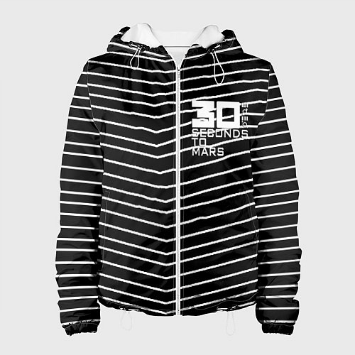Женская куртка Thirty Seconds to Mars pattern optic / 3D-Белый – фото 1