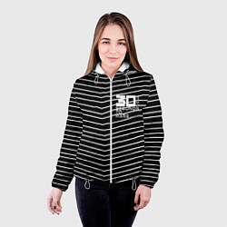 Куртка с капюшоном женская Thirty Seconds to Mars pattern optic, цвет: 3D-белый — фото 2