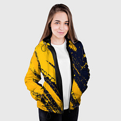 Куртка с капюшоном женская Абстрактный узор с концепцией, цвет: 3D-черный — фото 2