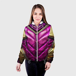 Куртка с капюшоном женская Текстурная кожа в космическом стиле, цвет: 3D-белый — фото 2