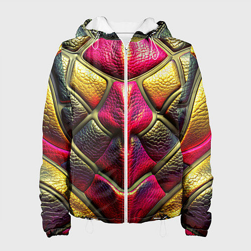 Женская куртка Объемная текстурная кожа / 3D-Белый – фото 1