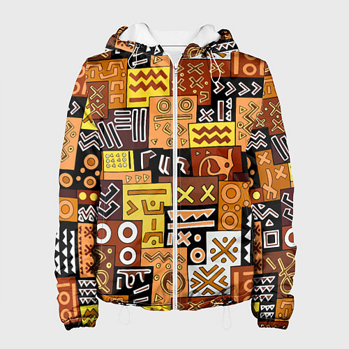 Женская куртка Африканские этнический коллаж / 3D-Белый – фото 1