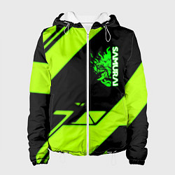 Куртка с капюшоном женская Киберпанк кислотная геометрия, цвет: 3D-белый