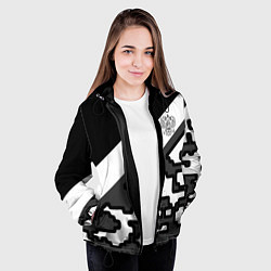 Куртка с капюшоном женская Россия камуфляж текстура, цвет: 3D-черный — фото 2