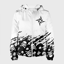 Куртка с капюшоном женская Металика черепа рок, цвет: 3D-белый