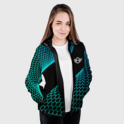 Куртка с капюшоном женская Mini electro hexagon, цвет: 3D-черный — фото 2