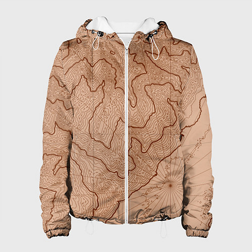 Женская куртка Старая карта неизвестного мира / 3D-Белый – фото 1