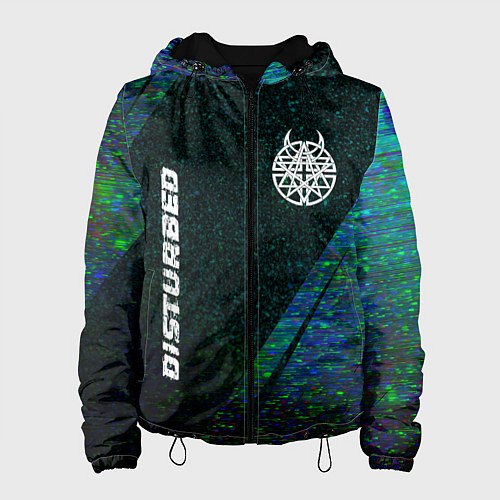 Женская куртка Disturbed glitch blue / 3D-Черный – фото 1