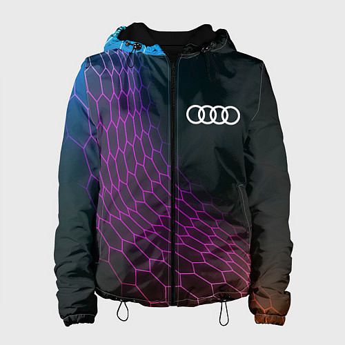 Женская куртка Audi neon hexagon / 3D-Черный – фото 1