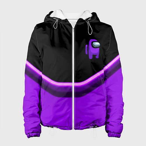 Женская куртка Among us neon geometry / 3D-Белый – фото 1