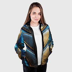 Куртка с капюшоном женская Объемный футуристический текстурный костюм из кожи, цвет: 3D-черный — фото 2