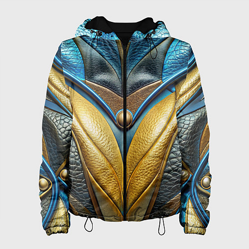 Женская куртка Объемная футуристичная объемная текстура из кожи / 3D-Черный – фото 1