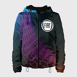 Куртка с капюшоном женская Fiat neon hexagon, цвет: 3D-черный