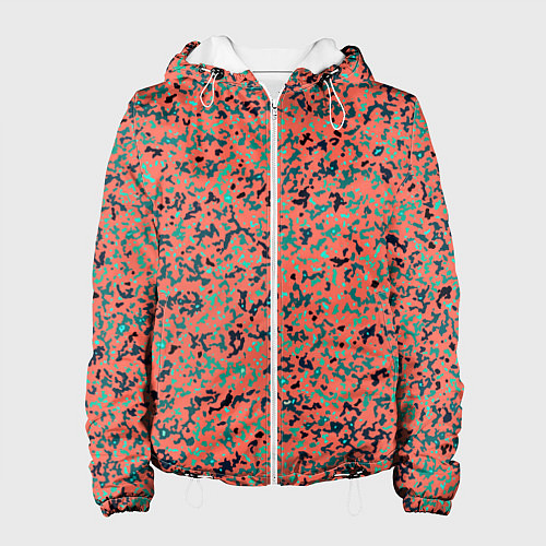 Женская куртка Розово-бирюзовый абстрактный / 3D-Белый – фото 1