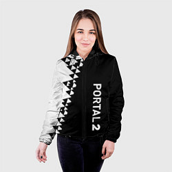 Куртка с капюшоном женская Portal geometry steel, цвет: 3D-черный — фото 2