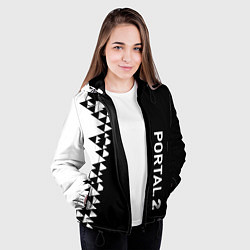 Куртка с капюшоном женская Portal geometry steel, цвет: 3D-черный — фото 2