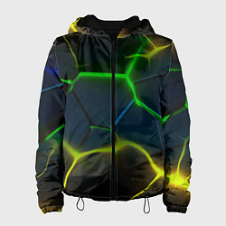 Женская куртка Неоновые яркие зеленые плиты с желтым светом