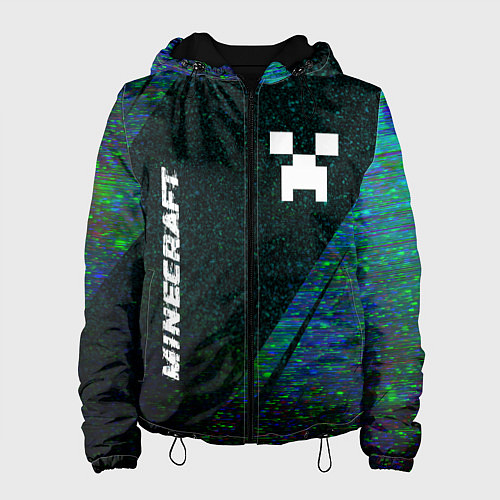 Женская куртка Minecraft glitch blue / 3D-Черный – фото 1