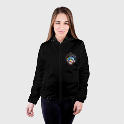 Куртка с капюшоном женская Nasa space logo usa steel, цвет: 3D-черный — фото 2