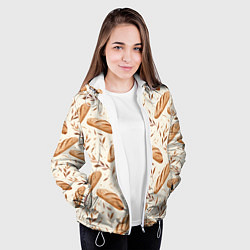 Куртка с капюшоном женская Паттерн багет, цвет: 3D-белый — фото 2