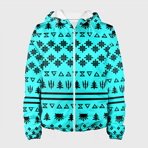 Женская куртка Ведьмак зимний паттерн / 3D-Белый – фото 1