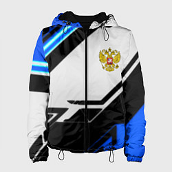 Куртка с капюшоном женская Россия геометрия текстура, цвет: 3D-черный