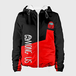 Куртка с капюшоном женская Амонг ас геометрия красный, цвет: 3D-белый