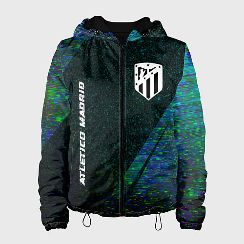 Женская куртка Atletico Madrid glitch blue / 3D-Черный – фото 1