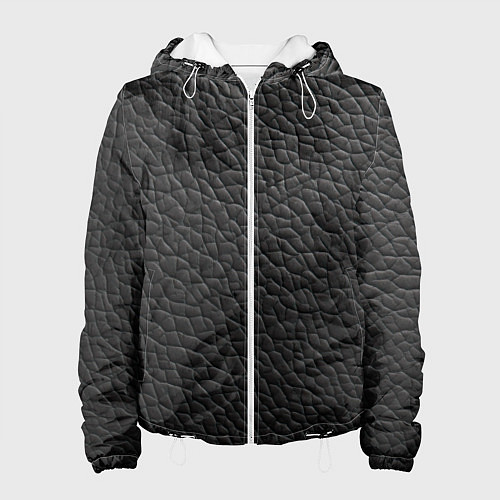 Женская куртка Кожа черная / 3D-Белый – фото 1