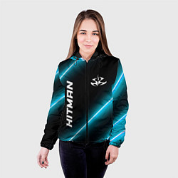 Куртка с капюшоном женская Hitman неоновые лампы, цвет: 3D-черный — фото 2