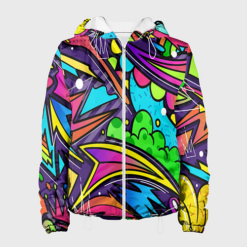 Женская куртка Яркое граффити / 3D-Белый – фото 1