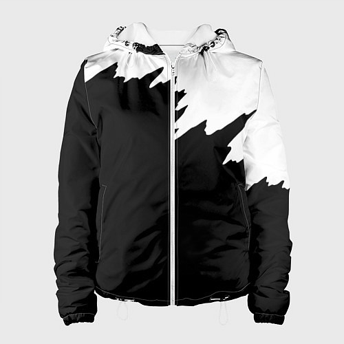 Женская куртка Просто краска черно белая / 3D-Белый – фото 1