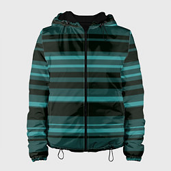 Женская куртка Тёмно-бирюзовый полосами