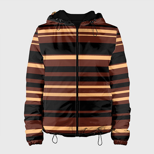 Женская куртка Полосатый коричневый / 3D-Черный – фото 1