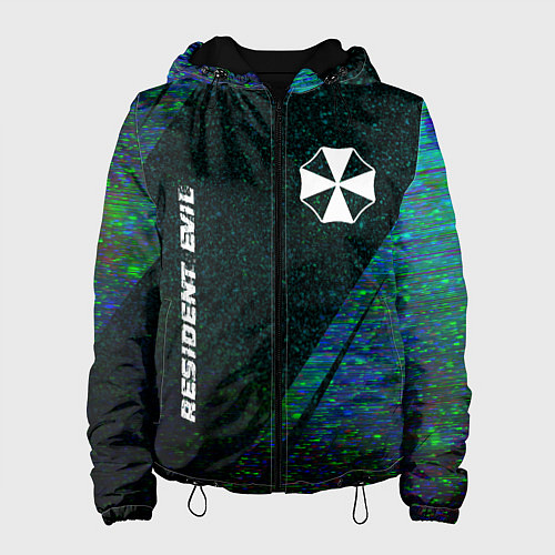 Женская куртка Resident Evil glitch blue / 3D-Черный – фото 1