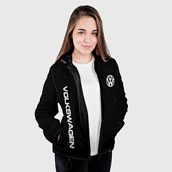 Куртка с капюшоном женская Volkswagen logo white, цвет: 3D-черный — фото 2