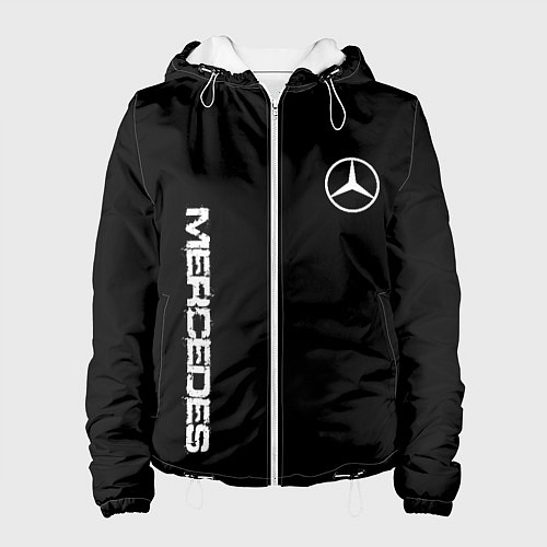 Женская куртка Mercedes benz logo white auto / 3D-Белый – фото 1