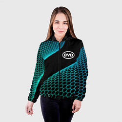 Куртка с капюшоном женская BYD electro hexagon, цвет: 3D-черный — фото 2